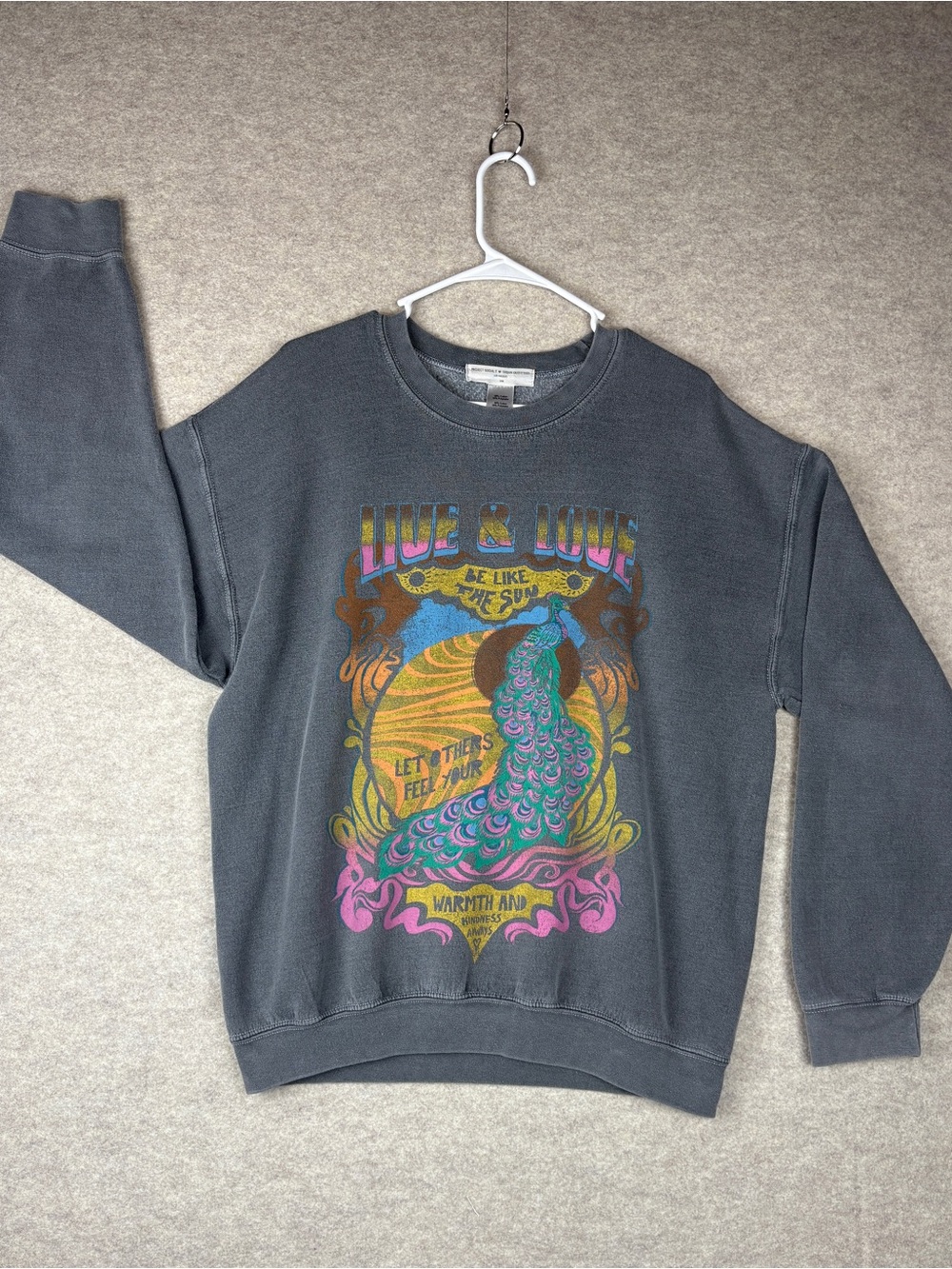 Project Social T x Urban Outfitters Live & Love Peacock Graphic Sweatshirt S/M